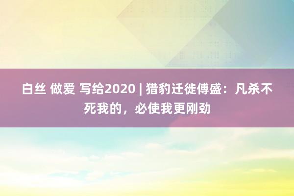 白丝 做爱 写给2020 | 猎豹迁徙傅盛：凡杀不死我的，必使我更刚劲