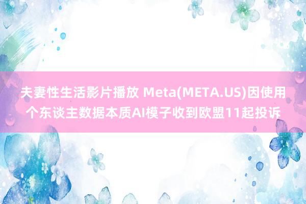夫妻性生活影片播放 Meta(META.US)因使用个东谈主数据本质AI模子收到欧盟11起投诉
