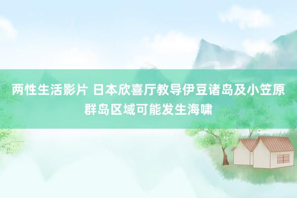 两性生活影片 日本欣喜厅教导伊豆诸岛及小笠原群岛区域可能发生海啸