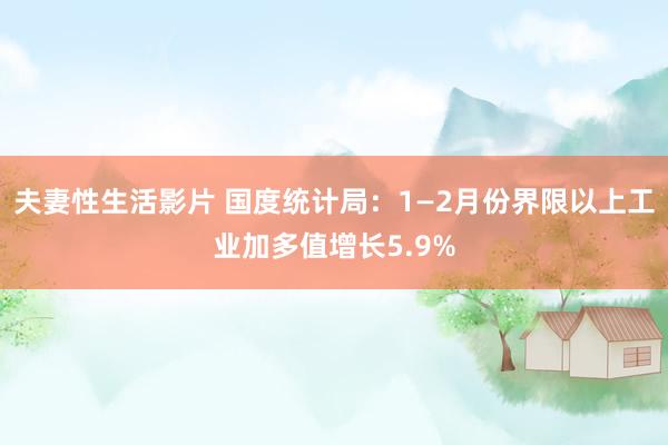 夫妻性生活影片 国度统计局：1—2月份界限以上工业加多值增长5.9%